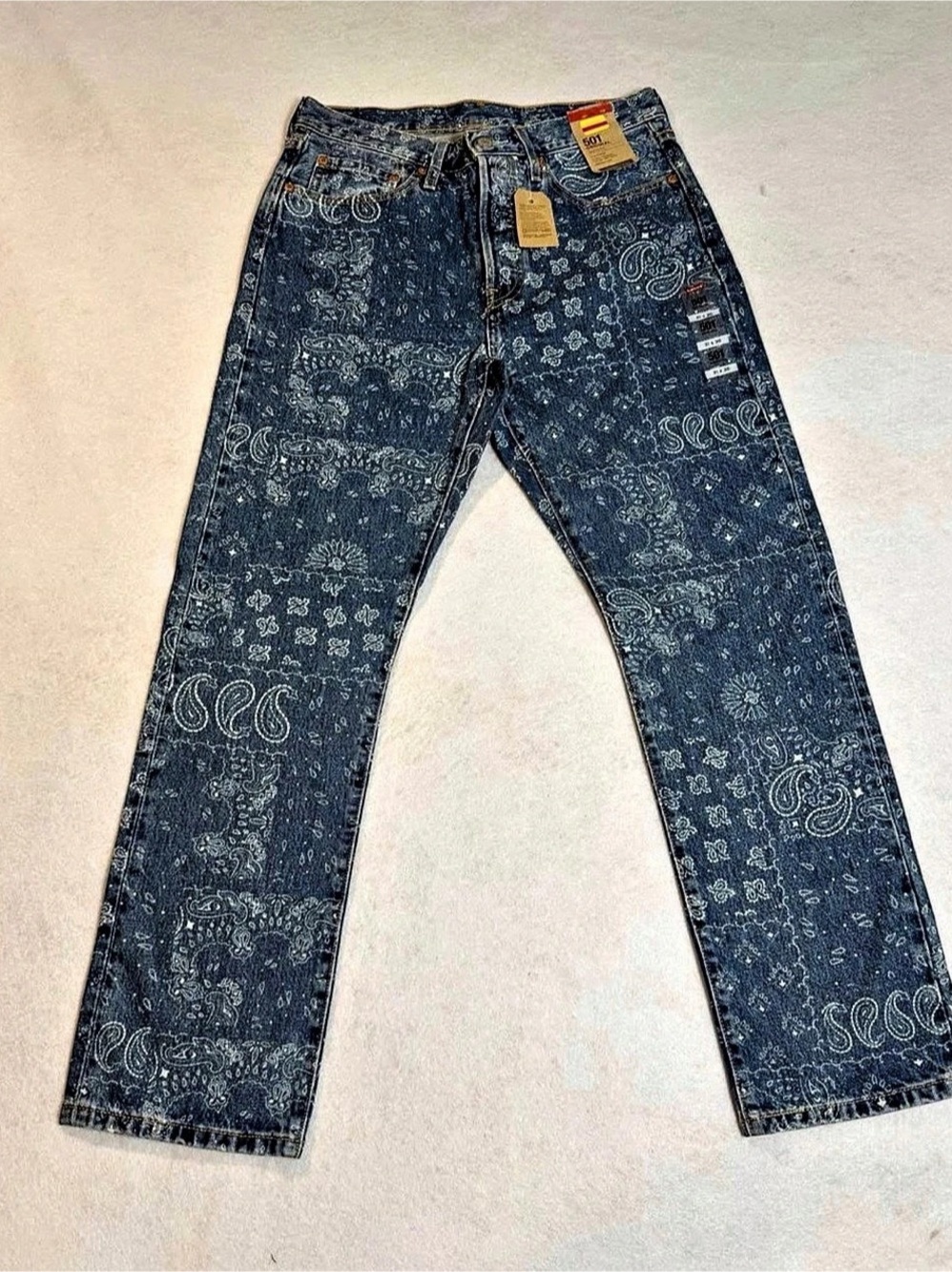Levi's 501 Original Fit Paisley Print Jeans Paisley Print Jeans Waist 31 NWT